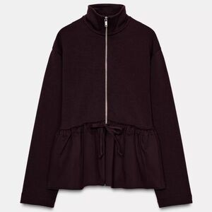 ZARA Contrasting Peplum Bomber Jacket (women)